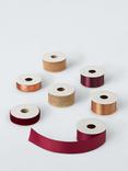 John Lewis Dawn & Dusk Gift Ribbon, 7x 2m, Burgundy/Gold Mix