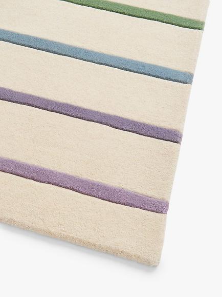 Great Little Trading Co Kids' Spectrum Rainbow Stripe Rug, Multi - view 2, Multi