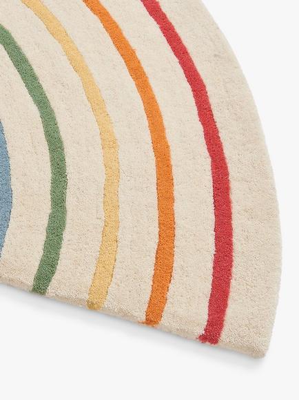 Great Little Trading Co Rainbow Stripe Rug - view 2, Multi