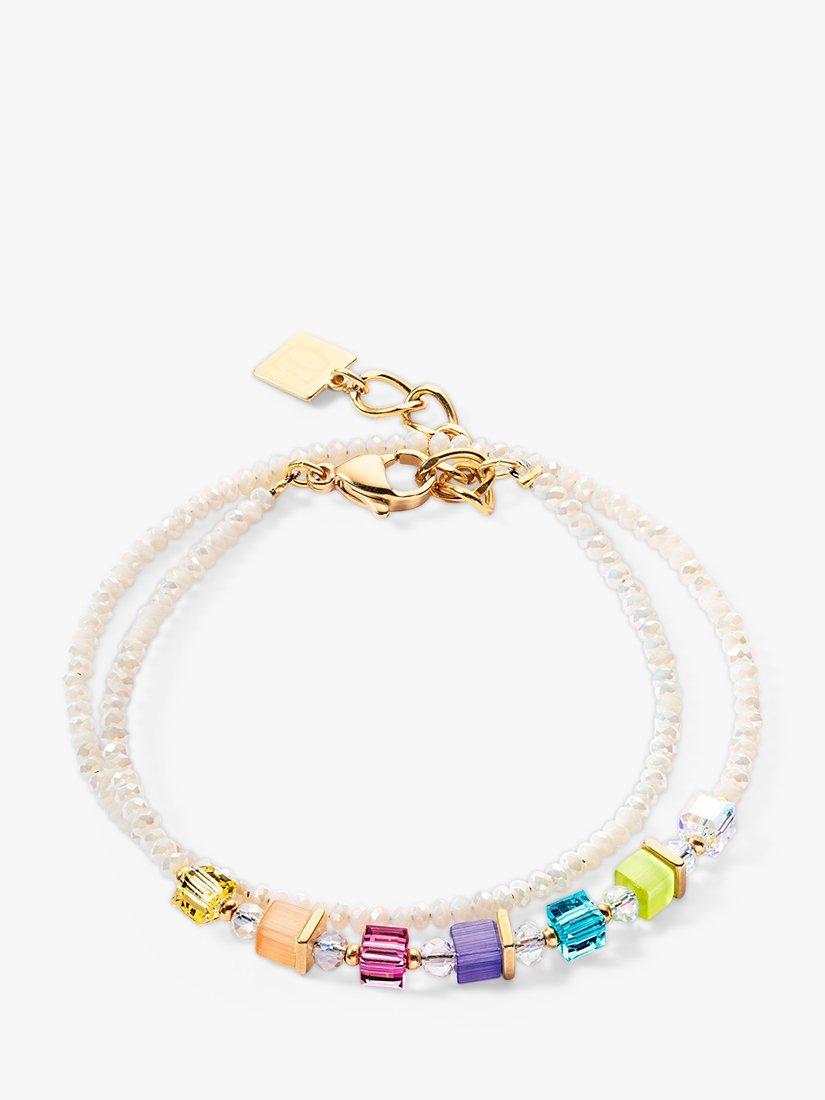 Product image 1 of 1, which shows COEUR DE LION Swarovski Crystal Bead Bracelet, Gold/Multi