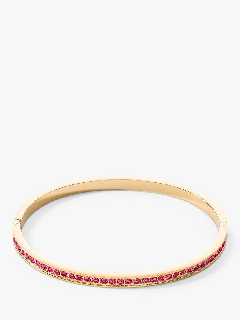 Product image 1 of 2, which shows COEUR DE LION Crystal Folding Clasp Bracelet, Pink/Gold