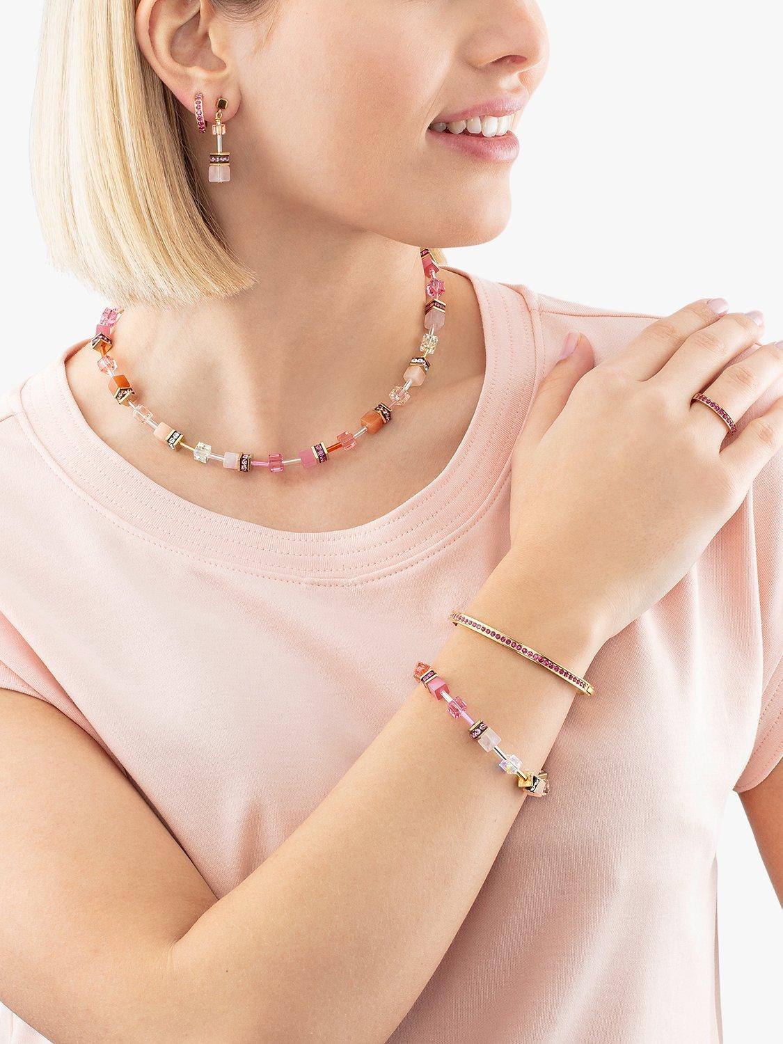 Product image 2 of 2, which shows COEUR DE LION Crystal Folding Clasp Bracelet, Pink/Gold