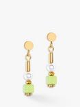 COEUR DE LION Faux Pearl and Haematite Drop Earrings, Gold/Green