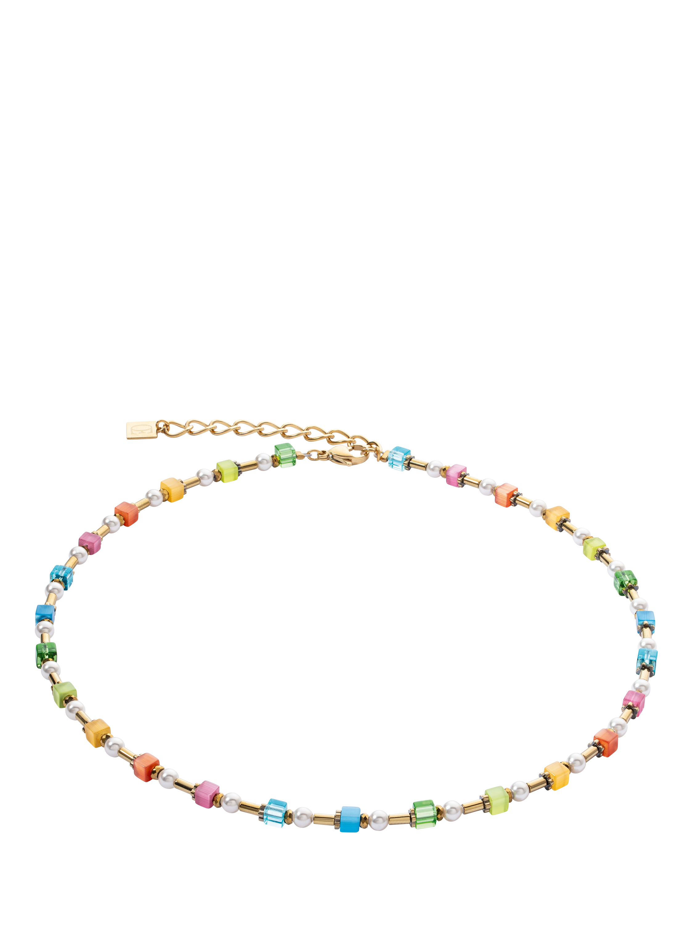 COEUR DE LION Beaded Collar Necklace, Gold/Multi