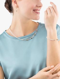 COEUR DE LION Round and Cube Beads Necklace, Gold/Multi - view 2, Gold/Multi