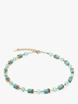 COEUR DE LION GeoCUBE® Iconic Mono Necklace, Gold/Green, Gold/Green