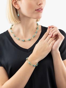 COEUR DE LION GeoCUBE® Iconic Mono Necklace, Gold/Green - view 2, Gold/Green