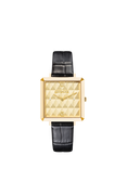 COEUR DE LION Croc Effect Leather Strap Watch, Gold/Black