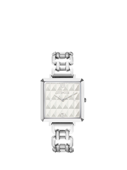 COEUR DE LION 7660/74-1717 Women's Square Bracelet Strap Watch, Silver/White, Silver/White