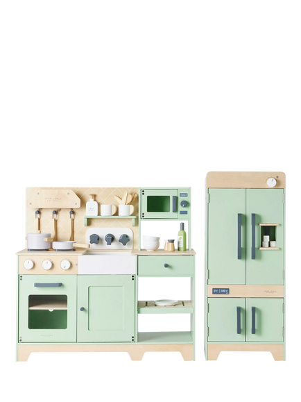 John Lewis Wood Deluxe Toy Kitchen with Fridge Freezer Play Set, Multi