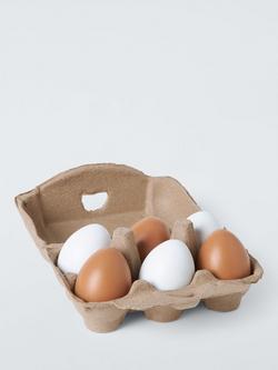 John Lewis Play Wooden Eggs, Box of 6, Multi