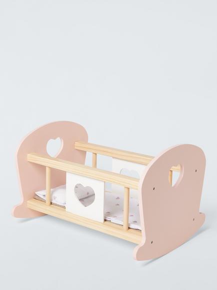 John Lewis Wooden Rocking Dolls' Cradle, Multi