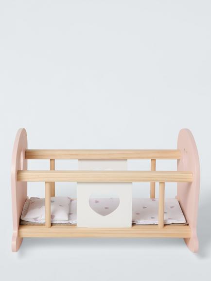 John Lewis Wooden Rocking Dolls' Cradle - view 2, Multi