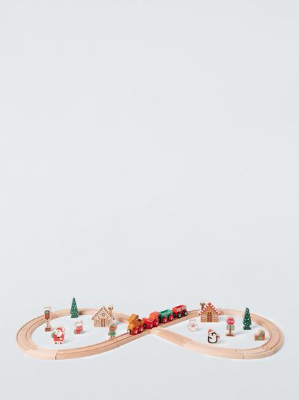 John Lewis Christmas Wooden Train Set, Multi