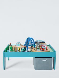 John Lewis Wooden Train Table & Track Set, FSC-Certified - view 2, Multi