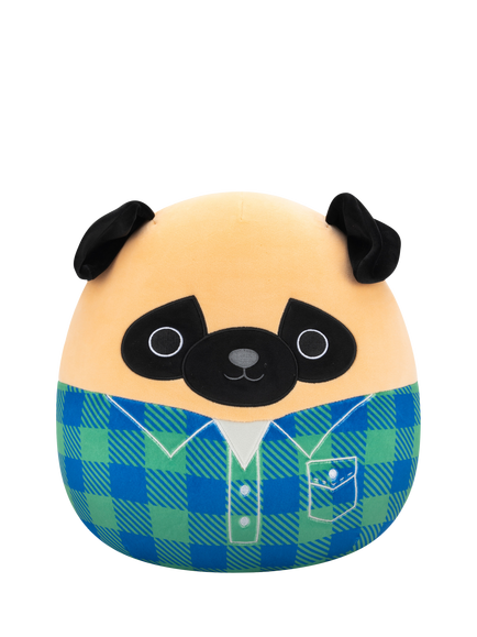 Squishmallows Prince the Brown Pug 12" Plush Soft Toy, Multi