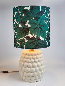 John Lewis X Collagerie Botanical Vine Print Berry Ceramic Table Lamp, White/Green, White