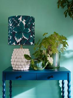 John Lewis X Collagerie Botanical Vine Print Berry Ceramic Table Lamp, White/Green - view 2, White