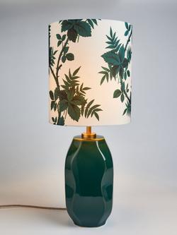 John Lewis X Collagerie Botanical Vine Print Faceted Ceramic Table Lamp, Green, Green