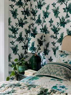 John Lewis X Collagerie Botanical Vine Print Faceted Ceramic Table Lamp, Green - view 2, Green