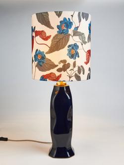 John Lewis X Collagerie Jaipur Rose Print Faceted Ceramic Table Lamp, Dark Blue, Dark Blue