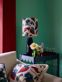 John Lewis X Collagerie Jaipur Rose Print Faceted Ceramic Table Lamp, Dark Blue - view 2, Dark Blue