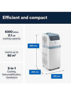 De'Longhi Pinguino ES72 Compact Air Conditioner, White - view 2, White