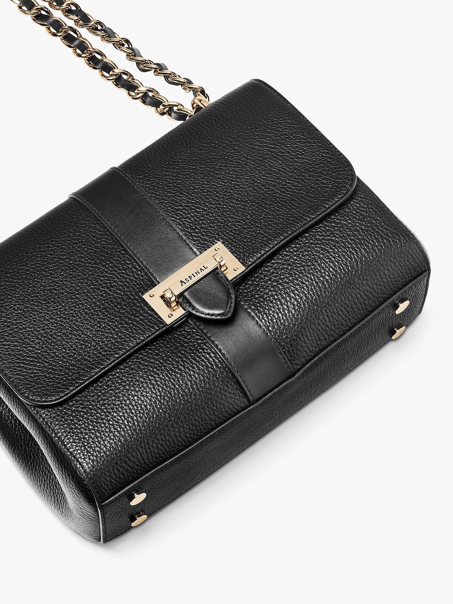 Product image 4 of 6, which shows Aspinal of London Lottie Large Pebble Leather Shoulder Bag, Black