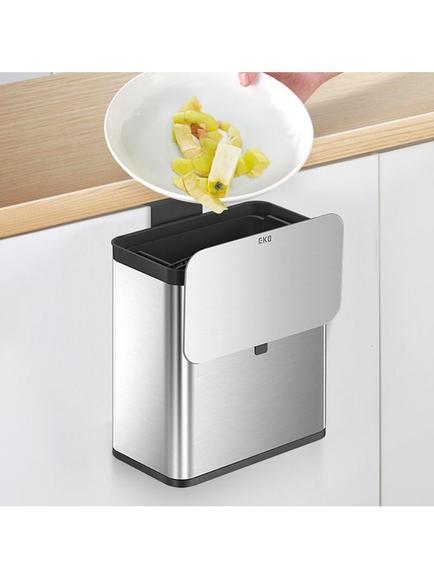 EKO Puro In Cupboard Bin, 7L, Stainless Steel - view 2, Stainless Steel