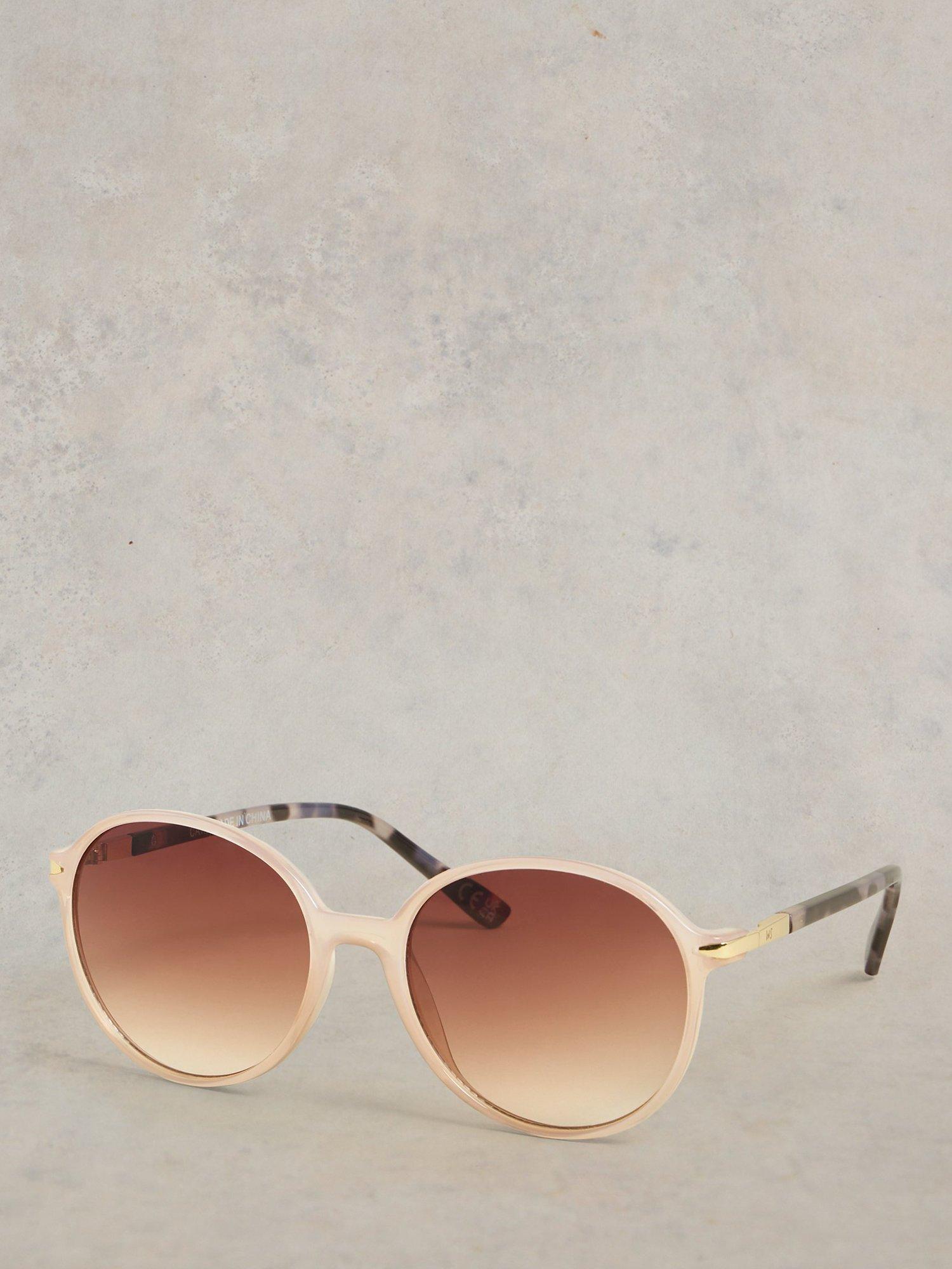 White Stuff Ali Women's Round Sunglasses, Natural
