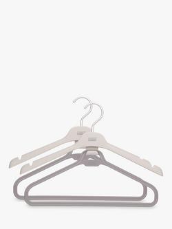 Joseph Joseph 2-Part Long Clothes Hanger, Pack of 2, Ecru, 