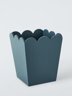 John Lewis Scallop Waste Paper Bin, Loche Blue