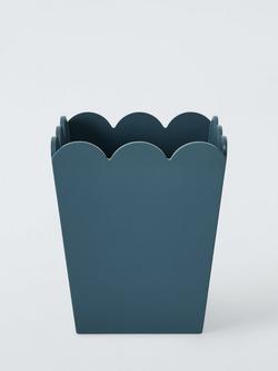 John Lewis Scallop Waste Paper Bin - view 2, Loche Blue