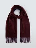 John Lewis Double Faced Casmink Scarf, Burgundy/Navy