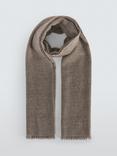 John Lewis Houndstooth Wool Scarf, Brown/Oatmeal