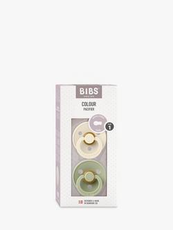 BIBS Colour Round Baby Soothers, Pack of 2, Size 1 - view 2, Ivory/Sage