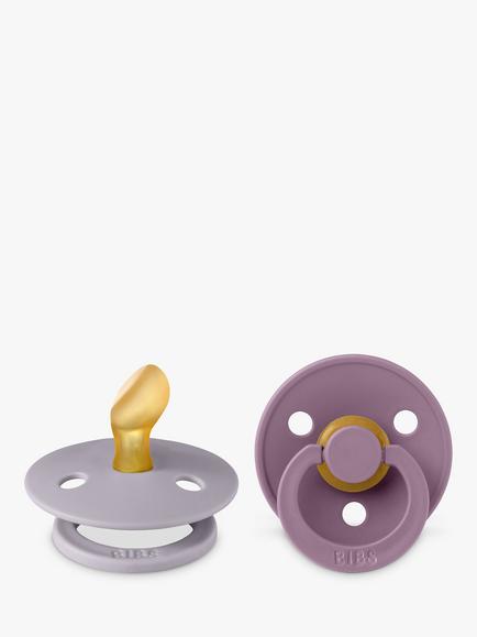 BIBS Colour Anatomical Baby Soothers, Pack of 2, Size 2, Grey/Mauve, Grey/Mauve