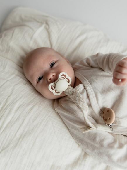 BIBS Pacifier Braided Soother Clip, Ivory/Vanilla - view 2, Multi