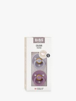 BIBS Colour Anatomical Baby Soothers, Pack of 2, Size 1, Grey/Mauve - view 2, Grey/Mauve