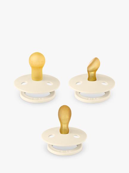 BIBS Colour Try-It Collection Baby Soothers, Size 1, Pack of 3, Ivory, Ivory