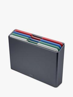 Joseph Joseph Folio Regular Chopping Boards & Storage Case, Set of 4, Graphite Coast