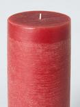 John Lewis Rustic Pillar Candle, Red, 28cm