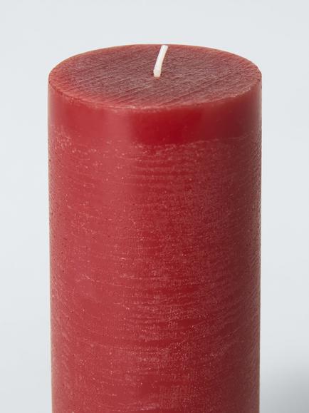 John Lewis Rustic Pillar Candle, H22.5 cm, Red - view 2, Red Mid