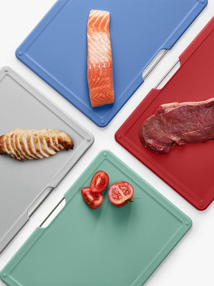 Joseph Joseph Folio Large Chopping Boards & Storage Case, Set of 4, Silver Coast - view 2, Silver Coast
