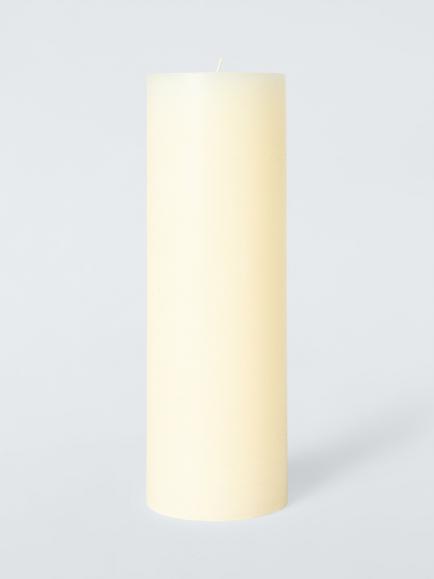 John Lewis Rustic Pillar Candle, H22.5 cm, White Ivory, White Ivory
