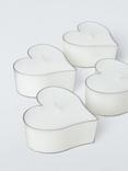 John Lewis Heart Tealights, Set of 4, White