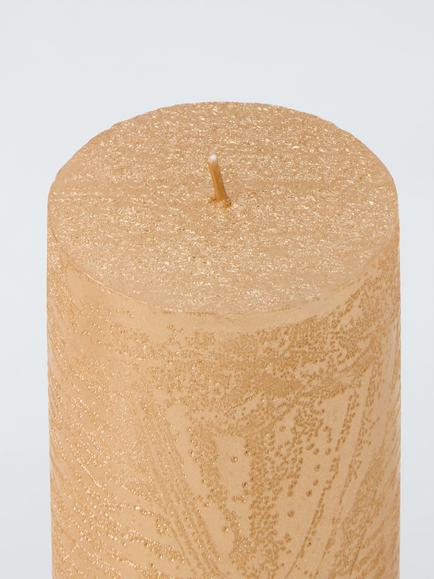 John Lewis Rustic Pillar Candle, H10 cm, Gold - view 2, Gold Multi Gold