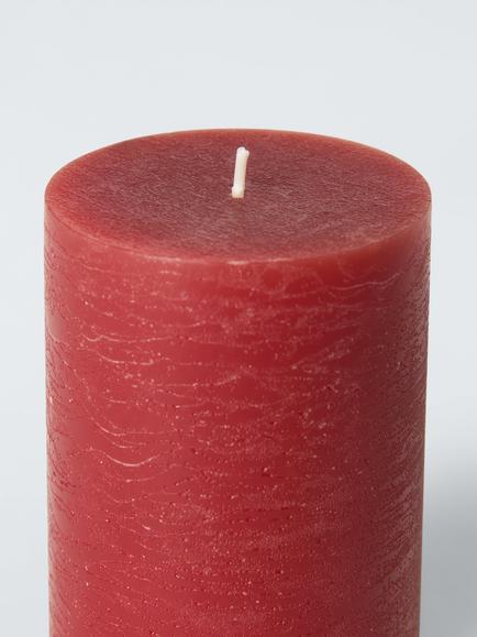 John Lewis Rustic Pillar Candle, H10.5 cm, Red - view 2, Red Mid