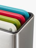 Joseph Joseph Folio Icon Chopping Boards & Stainless Steel Storage Case, Set of 4, Silver/Multi