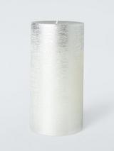John Lewis Rustic Pillar Candle, H15 cm, Silver